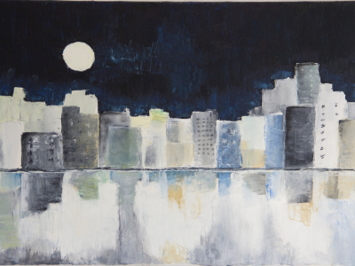 173-fdd2da4b Training - Sketchboard: Learn how to paint a city and a night sky on a sketchboard painting